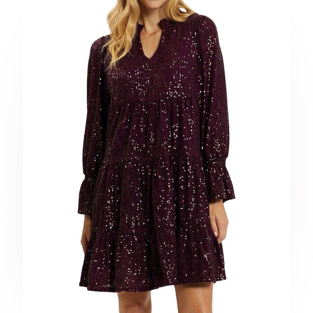 Jude Connally Tammi Sequins Dress in Garnet